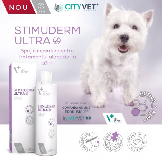 Șampon Stimuderm Ultra Vet Expert – Tratament pentru Alopecie la Câini cu Blană Lungă – 250 ml